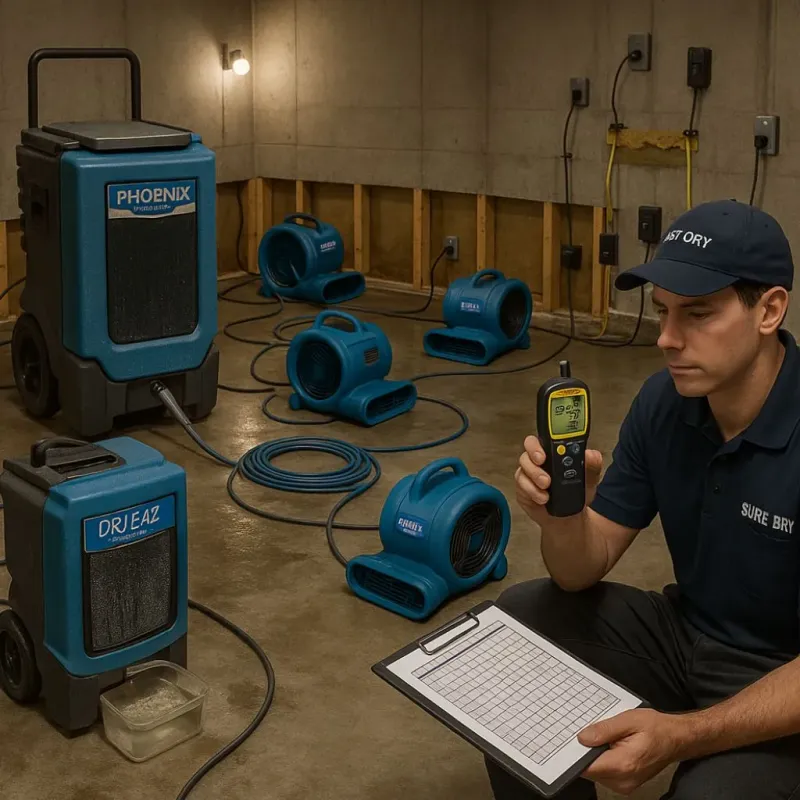 Structural Drying and Dehumidification process in Marshall, MI